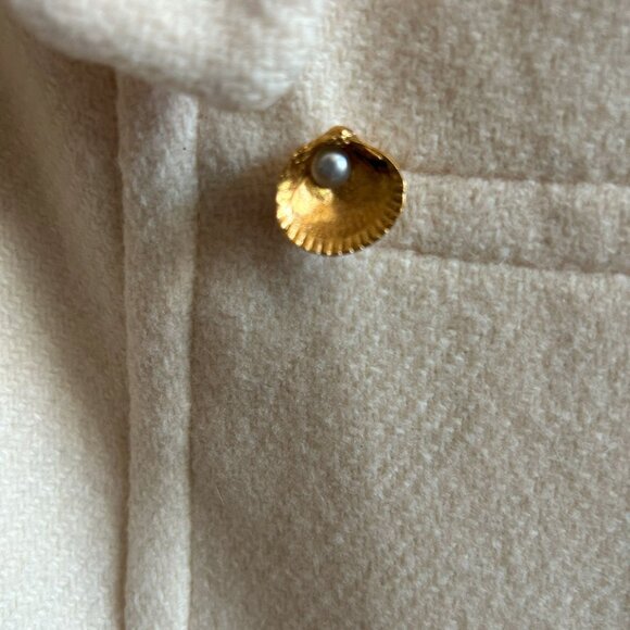 Vintage Neusteters Women's Lined Cream Mid Length Coat Size L - Picture 6 of 6